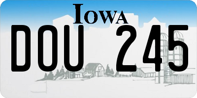 IA license plate DOU245