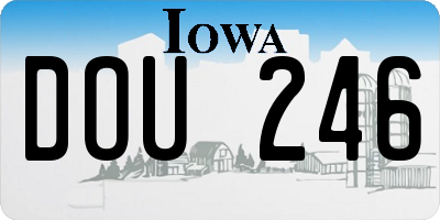 IA license plate DOU246