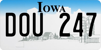IA license plate DOU247
