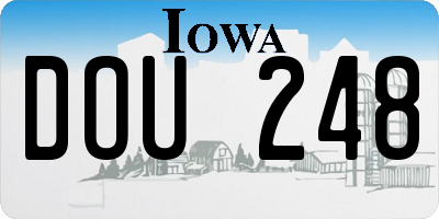 IA license plate DOU248