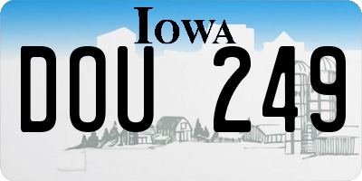 IA license plate DOU249