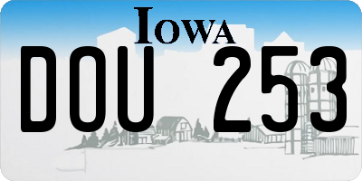 IA license plate DOU253
