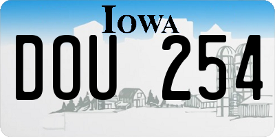 IA license plate DOU254