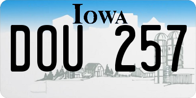IA license plate DOU257