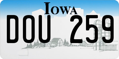 IA license plate DOU259
