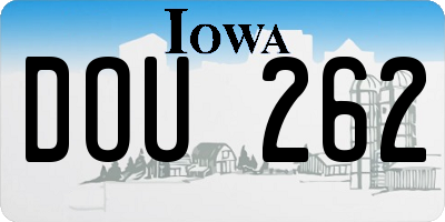 IA license plate DOU262