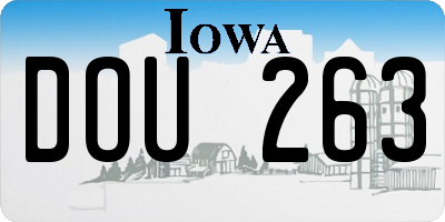 IA license plate DOU263