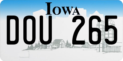 IA license plate DOU265