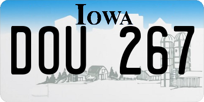 IA license plate DOU267