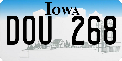 IA license plate DOU268