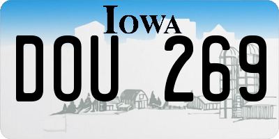 IA license plate DOU269