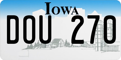 IA license plate DOU270