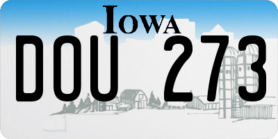 IA license plate DOU273