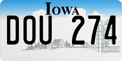 IA license plate DOU274
