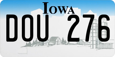 IA license plate DOU276
