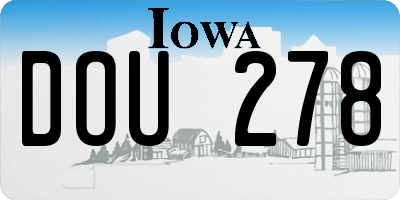 IA license plate DOU278