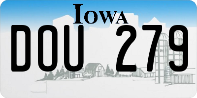 IA license plate DOU279