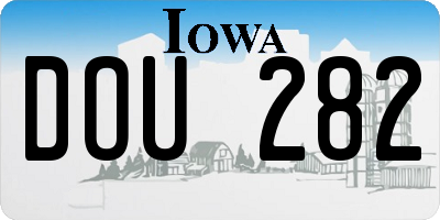 IA license plate DOU282
