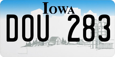 IA license plate DOU283