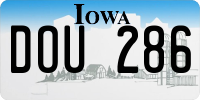 IA license plate DOU286