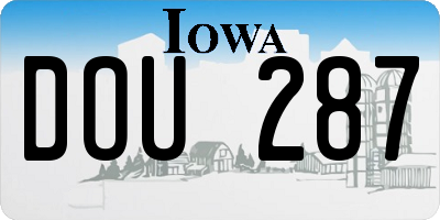 IA license plate DOU287