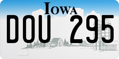 IA license plate DOU295
