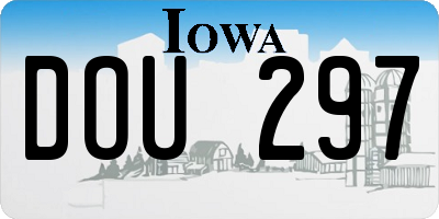 IA license plate DOU297