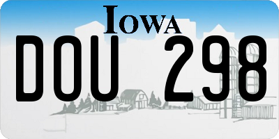 IA license plate DOU298