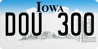 IA license plate DOU300