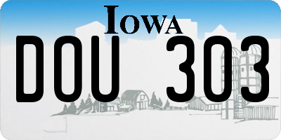 IA license plate DOU303