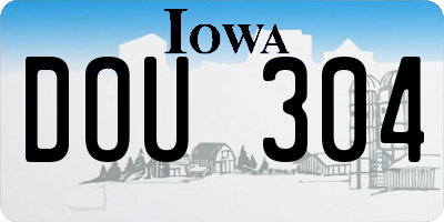 IA license plate DOU304