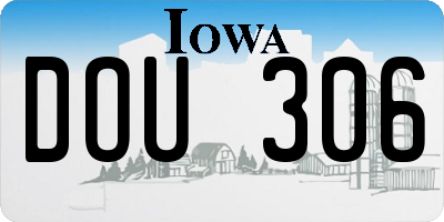 IA license plate DOU306