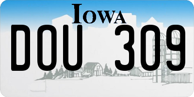 IA license plate DOU309