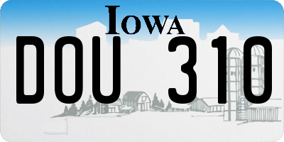 IA license plate DOU310