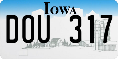 IA license plate DOU317