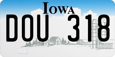 IA license plate DOU318