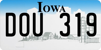 IA license plate DOU319