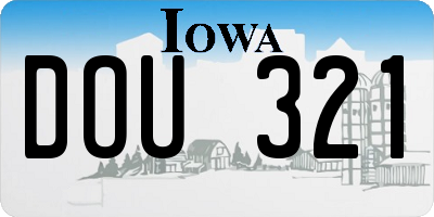 IA license plate DOU321