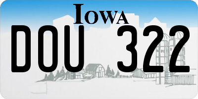 IA license plate DOU322