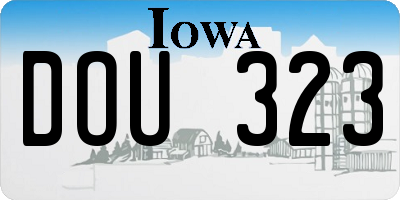 IA license plate DOU323