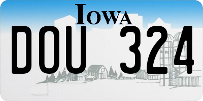 IA license plate DOU324
