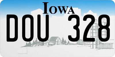 IA license plate DOU328