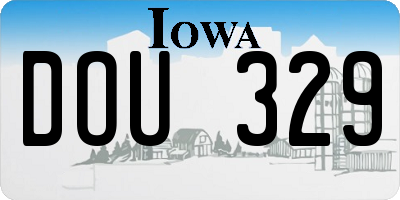 IA license plate DOU329