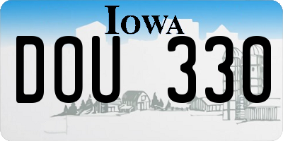 IA license plate DOU330