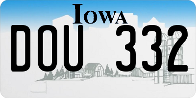 IA license plate DOU332
