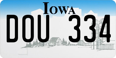 IA license plate DOU334