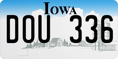 IA license plate DOU336