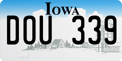 IA license plate DOU339