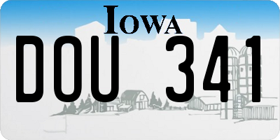 IA license plate DOU341