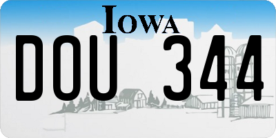 IA license plate DOU344